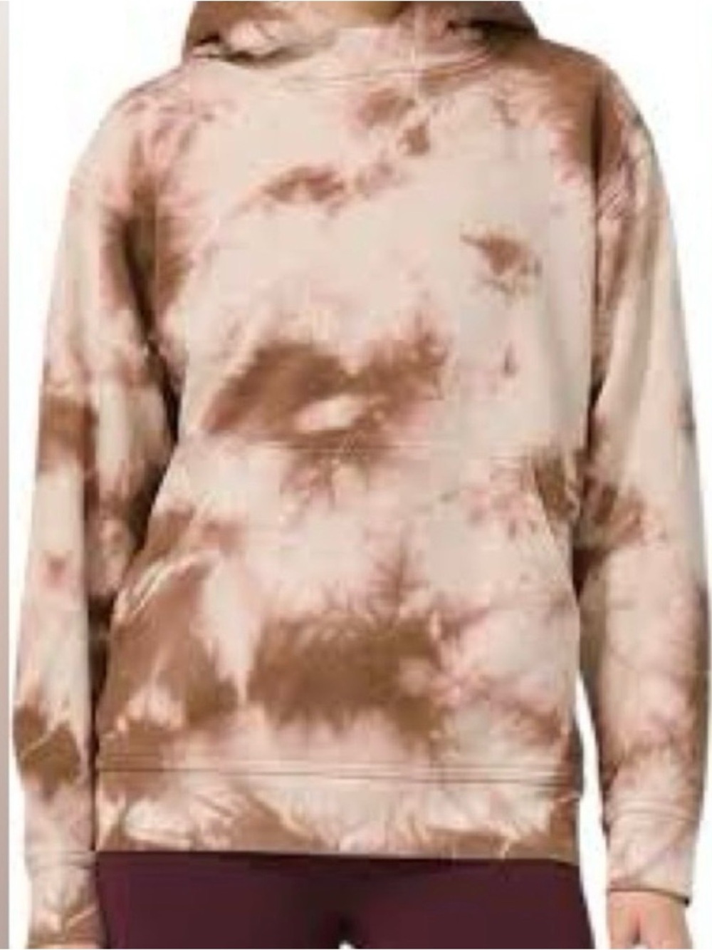 lululemon athletica Tie-Dye Brown & Cream Hooded Sweatshirt